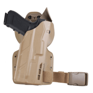 SAFARILAND MODEL 7354-SP6 7 TS™ ALS® UFA (UNIVERSAL FLEX ADAPTER) W / PADDLE & SINGLE LEG SHROUD TACTICAL HOLSTER